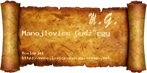 Manojlovics György névjegykártya